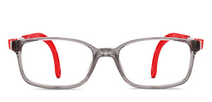 Transparent Grey Rectangle Full Rim Kids Eyeglasses by Hooper-220056