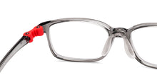 Load image into Gallery viewer, Transparent Grey Rectangle Full Rim Kids Eyeglasses by Hooper-220056
