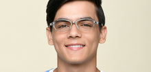 Load image into Gallery viewer, Transparent Grey Rectangle Full Rim Kids Eyeglasses by Hooper-220045