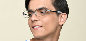 Transparent Grey Rectangle Full Rim Kids Eyeglasses by Hooper-220045
