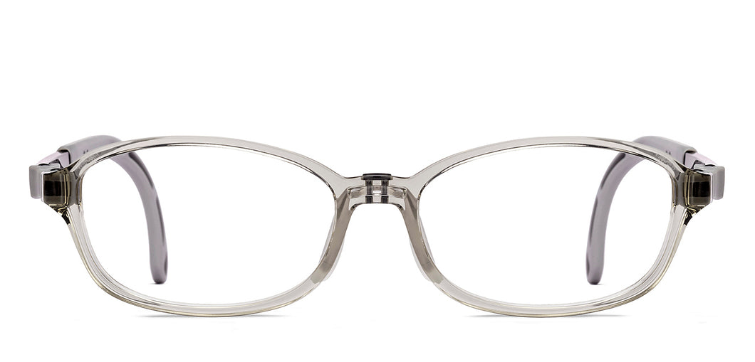 Transparent Grey Rectangle Full Rim Kids Eyeglasses by Hooper-220045
