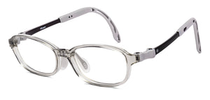 Transparent Grey Rectangle Full Rim Kids Eyeglasses by Hooper-220045