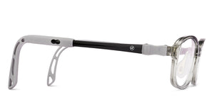 Transparent Grey Rectangle Full Rim Kids Eyeglasses by Hooper-220045
