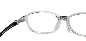 Transparent Grey Rectangle Full Rim Kids Eyeglasses by Hooper-220045