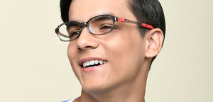 Transparent Grey Rectangle Full Rim Kids Eyeglasses by Hooper-220048