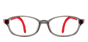 Transparent Grey Rectangle Full Rim Kids Eyeglasses by Hooper-220048