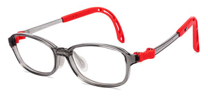 Transparent Grey Rectangle Full Rim Kids Eyeglasses by Hooper-220048