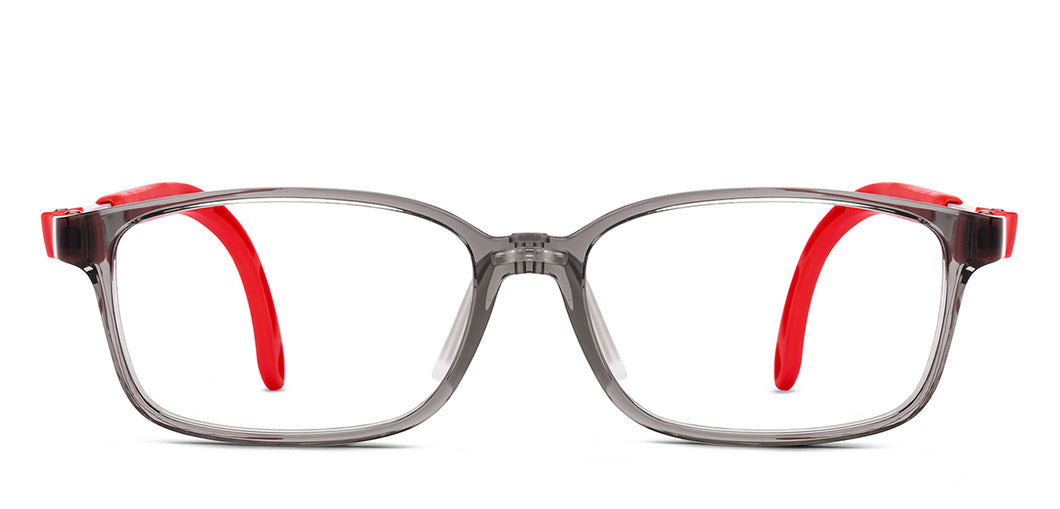 Transparent Grey Rectangle Full Rim Kids Eyeglasses by Hooper-220057
