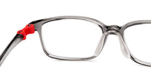 Load image into Gallery viewer, Transparent Grey Rectangle Full Rim Kids Eyeglasses by Hooper-220057