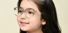 Load image into Gallery viewer, Transparent Grey Round Full Rim Kids Eyeglasses by Hooper-220071