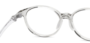 Transparent Grey Round Full Rim Kids Eyeglasses by Hooper-220071
