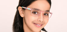 Load image into Gallery viewer, Pink Rectangle Full Rim Kids Eyeglasses by Hooper-223155