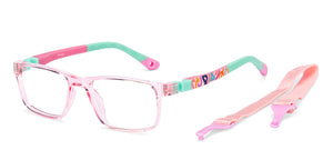 Pink Rectangle Full Rim Kids Eyeglasses by Hooper-223155