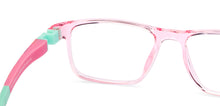 Load image into Gallery viewer, Pink Rectangle Full Rim Kids Eyeglasses by Hooper-223155