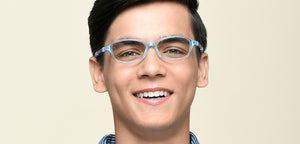 Transparent Sky Blue Rectangle Full Rim Kids Eyeglasses by Hooper-220042