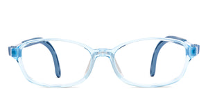 Transparent Sky Blue Rectangle Full Rim Kids Eyeglasses by Hooper-220042
