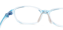 Load image into Gallery viewer, Transparent Sky Blue Rectangle Full Rim Kids Eyeglasses by Hooper-220042