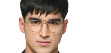 Load image into Gallery viewer, Silver Round Full Rim Unisex Eyeglasses by Le Petit Lunetier-216914