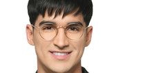 Load image into Gallery viewer, Gold Round Full Rim Unisex Eyeglasses by Le Petit Lunetier-216915