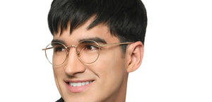 Gold Round Full Rim Unisex Eyeglasses by Le Petit Lunetier-216915