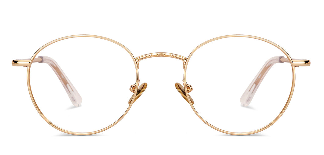 Gold Round Full Rim Unisex Eyeglasses by Le Petit Lunetier-216915