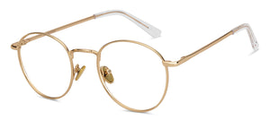 Gold Round Full Rim Unisex Eyeglasses by Le Petit Lunetier-216915