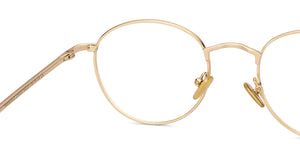 Gold Round Full Rim Unisex Eyeglasses by Le Petit Lunetier-216915