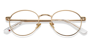 Gold Round Full Rim Unisex Eyeglasses by Le Petit Lunetier-216915