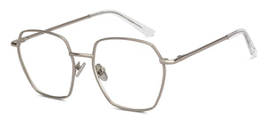 Silver Geometric Full Rim Unisex Eyeglasses by Le Petit Lunetier-216920