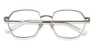 Silver Geometric Full Rim Unisex Eyeglasses by Le Petit Lunetier-216920