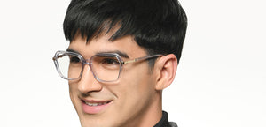 Grey Geometric Full Rim Unisex Eyeglasses by Le Petit Lunetier-216940