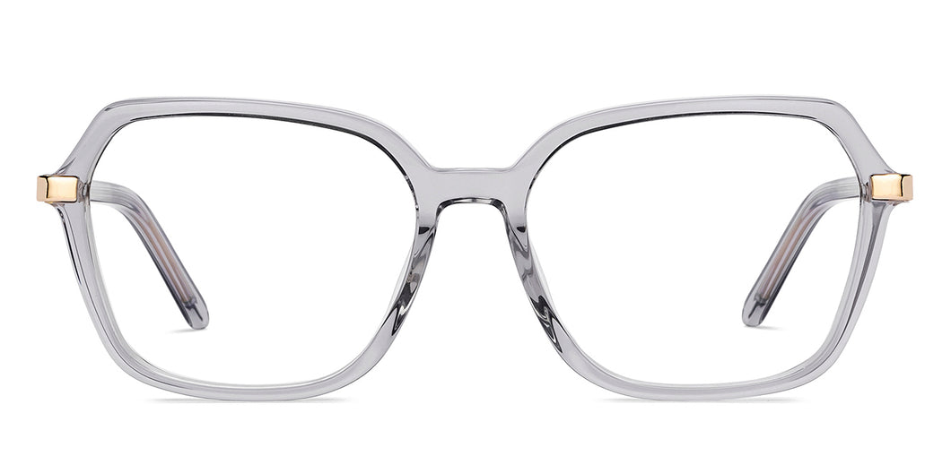 Grey Geometric Full Rim Unisex Eyeglasses by Le Petit Lunetier-216940