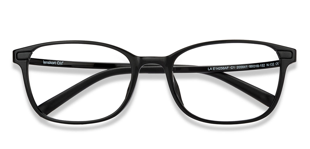 Black Rectangle Full Rim Unisex Eyeglasses by Lenskart Air-205641