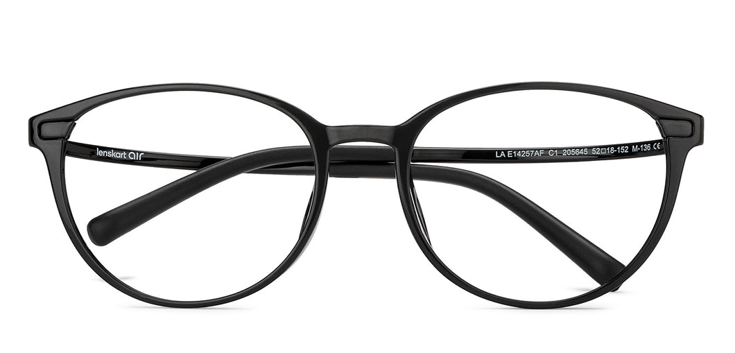 Black Round Full Rim Unisex Eyeglasses by Lenskart Air-205645