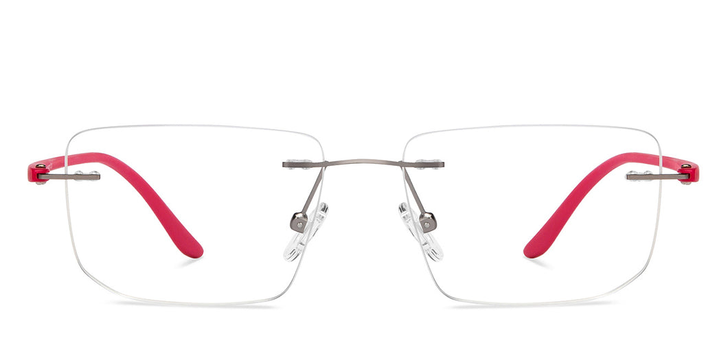 Pink Rectangle Rimless Women Eyeglasses by Lenskart Air Online-206060