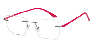 Pink Rectangle Rimless Women Eyeglasses by Lenskart Air Online-206060