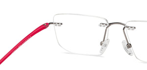 Pink Rectangle Rimless Women Eyeglasses by Lenskart Air Online-206060
