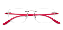 Load image into Gallery viewer, Pink Rectangle Rimless Women Eyeglasses by Lenskart Air Online-206060