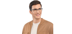 Grey Rectangle Full Rim Unisex Eyeglasses by Lenskart Air-209772