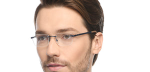 Blue Square Rimless Unisex Eyeglasses by Lenskart Air-211056