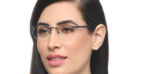 Load image into Gallery viewer, Blue Square Rimless Unisex Eyeglasses by Lenskart Air-211056
