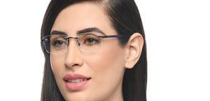 Blue Square Rimless Unisex Eyeglasses by Lenskart Air-211056
