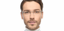Load image into Gallery viewer, Silver Square Rimless Unisex Eyeglasses by Lenskart Air-211057