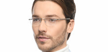 Load image into Gallery viewer, Silver Square Rimless Unisex Eyeglasses by Lenskart Air-211057