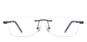 Matte Blue Square Rimless Unisex Eyeglasses by Lenskart Air-219354