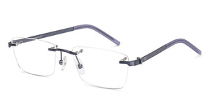 Matte Blue Square Rimless Unisex Eyeglasses by Lenskart Air-219354