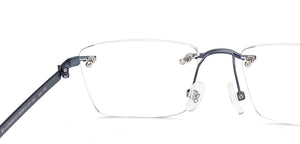 Matte Blue Square Rimless Unisex Eyeglasses by Lenskart Air-219354