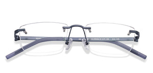 Matte Blue Square Rimless Unisex Eyeglasses by Lenskart Air-219354