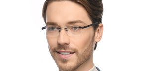 Black Rectangle Rimless Unisex Eyeglasses by Lenskart Air Online-211043