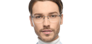 Gunmetal Rectangle Rimless Unisex Eyeglasses by Lenskart Air-211055